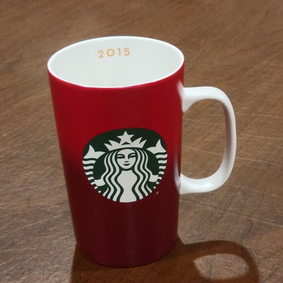 Starbucks 2015 Red Ombre Gradient Mermaid Ceramic Coffee Tea Mug Cup 16 oz - Picture 1 of 8